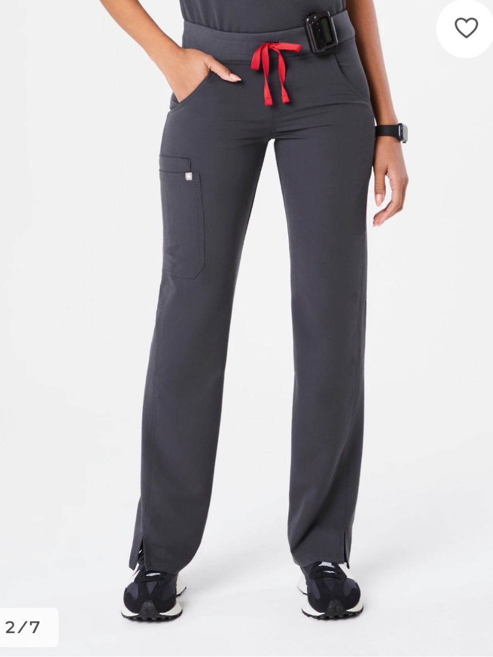 Figs Kade Cargo Scrub Pants in Charcoal